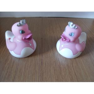 China Pink Wedding Rubber Ducks Gift , Small Bride And Groom Rubber Ducks Phthalate Free on sale
