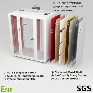 Buy cheap STC35dB Sound Insulation Acoustic Phone Booth with RT0.75s Reverberation Time and 110-240V Power System from wholesalers