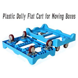 Logistics Stackable Moving Crates Plastic Container Dolly Cart