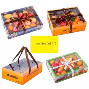 China ISO Luxury Cardboard Fruit Packaging Boxes With Transparent Cover on sale