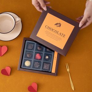 Buy cheap 9 Grid Chocolate Truffle Box with Lid Custom Logo from wholesalers