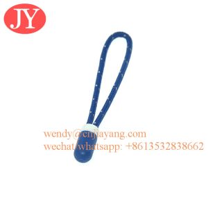 Jiayang zipper pull tab rubber Silicon string rope customized soft zipper puller