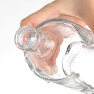 Buy cheap 250ml 500ml Square Clear Empty Glass Bottles for Spirits Vodka Whiskey Rum Gin Embossed from wholesalers