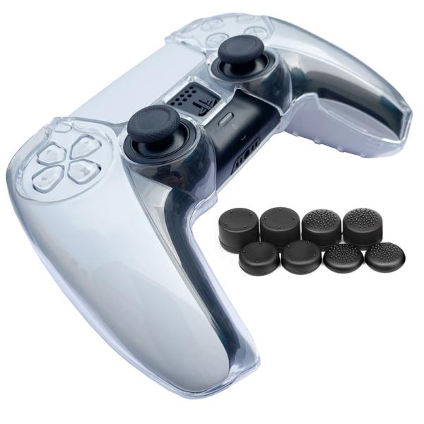 Buy cheap Clear Controller With Thumb Cover Shell For PS5 Controller HOXC Game Cover Device Grip PS5 Silicone Protective High Quality Transparent PC Case from wholesalers