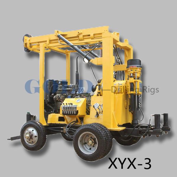 Quality xyx-3 trailer mounted versatile drilling rig , hydraulic drill tower for sale