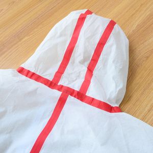 Non Woven Protective Sms Hazmat Suit Lightweight Insulated Taped Disposable