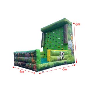 Zoo Animal Theme Sports Climbing Wall Games Green Inflatable