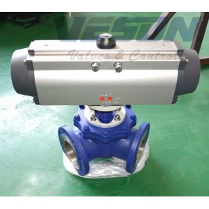 Buy cheap Single / Double Acting 180 Degree Pneumatic Actuator With Two Additional Pistons product