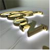 Buy cheap 30mm Mirror Gold Hotel Backlit Channel Letter Signs from wholesalers
