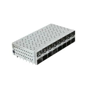 China TE 2149490-5 SFP+ Cage 2x8 Port With Integrated Connector Press-Fit Through Hole Included Lightpipe on sale
