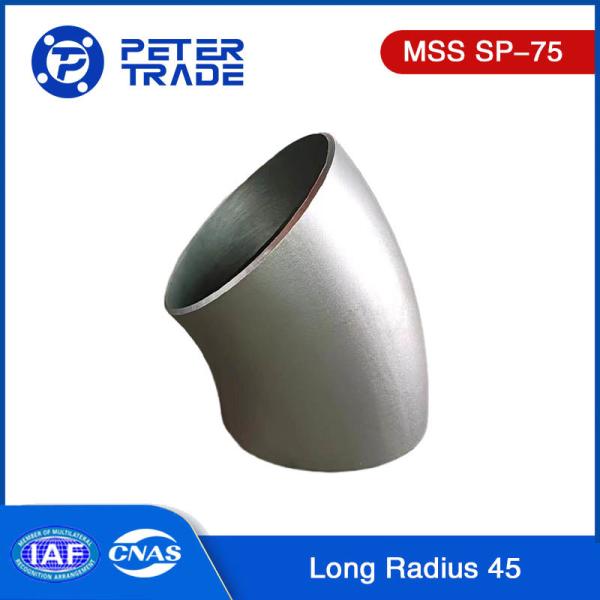 MSS SP-75 Butt Weld Pipe Fittings WPHY 45 Degree Elbow Long Radius NPS 16 to NPS