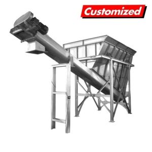 Buy cheap Powder Sawdust Inclined Screw Auger Conveyor with Hopper Customized OEM Large Capacity from wholesalers
