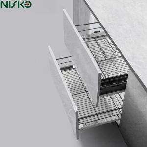 Buy cheap Multipurpose 2 Tier Pull Out Wire Basket Drawers Cutlery Tray from wholesalers