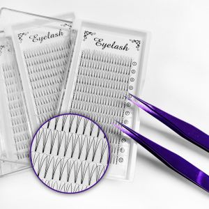 Light Russian False Lashes , Black Russian Volume Individual Lashes