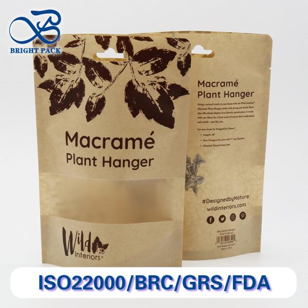 Buy cheap Recyclable And Degradable Kraft Paper Pouches With Transparent Windows For Daily Products Packaging With Custom Printing. from wholesalers