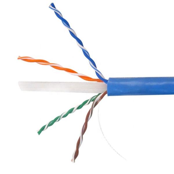 Quality 4 Pair Ethernet CAT6 Blue LAN Cable 305 Meter 23AWG UTP Solid Bare Copper for sale