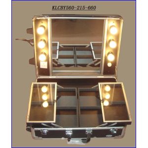 Buy cheap Rolling Makeup Desk Case with Lighted Mirror KLCBY560-215-660 product