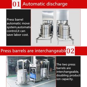 Vegetable Fruit Juice Squeezing Machine for Food Beverage Hydraulic Grape Press
