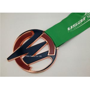 Buy cheap Personalized Ribbon Awards Medals Die Casting Soft Enamel Inner Cut from wholesalers