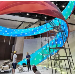 Buy cheap Customizable Flexible Screen Adaptable LED Curved Screen With 16 Bit Color Processing from wholesalers