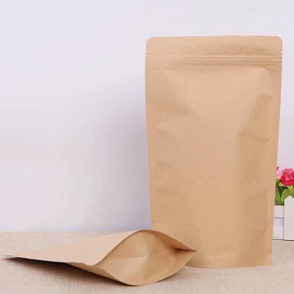 Quality Resealable Doypack Stand Up Pouch k Kraft Paper zipper Bags for sale