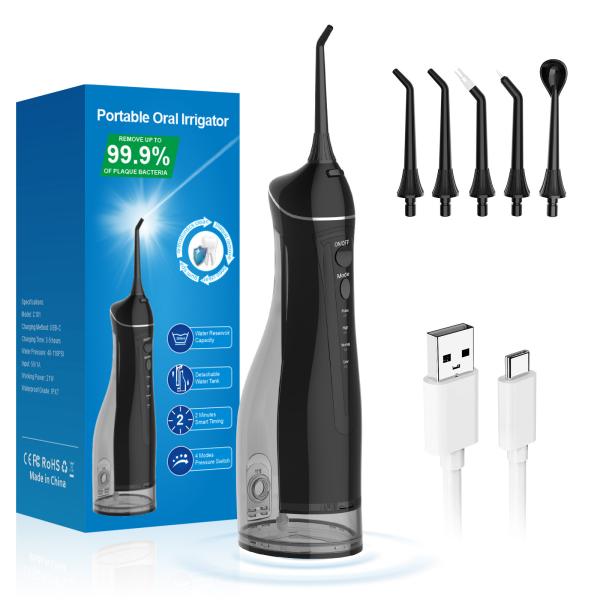 Quality IPX7 Waterproof Grade Portable Cordless Dental Water Flosser with 2500mAh Battery for sale
