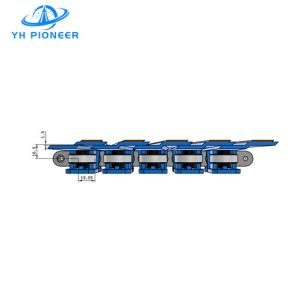 Conveyor POM Seamless Snap On Chain With Rubber Clad Surface Material Handling