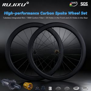Buy cheap High-Profile 50mm Depth Carbon Fiber V Brake Wheelset with Customizable Decal for Road Bikes from wholesalers