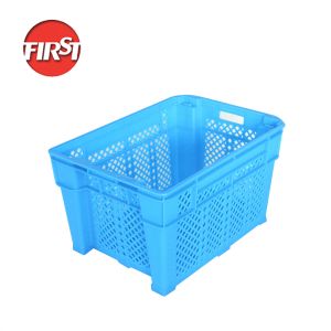 Buy cheap Plastic Fruits Vegetables Tote Moving Vented Stackable Crates with Silk Printing Logo from wholesalers