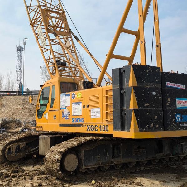Buy cheap 298kW Engine Power 100T Hydraulic Crawler Crane With PLC Control System And 9m 18m Jib Length from wholesalers