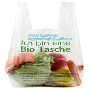 100% Compostable vest carrier plastic shopping bag with ce certificated, Vest