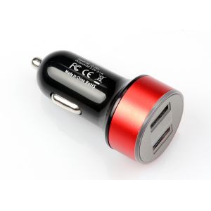High Aluminum Alloy Car Phone Charger , PC Digital Display Dual 3.1A Mobile