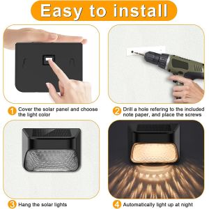 Buy cheap 20Lumens Black Solar Powered Fence Light with 4.5 Hours Charging Time and Warm White RGB Light Color from wholesalers