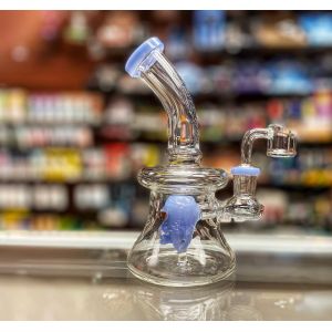 Buy cheap Hookah Recycler Dab Oil Rig Rainbow Glass Water Pipe White 6 Inch Mini Heady Bong from wholesalers