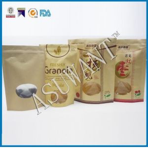 Buy cheap Kraft Paper Weed Packaging Resealable Zipper Bag With Different Shape Window from wholesalers