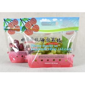 Buy cheap Promotional popular plastic reusable slider zipper food bags, slider Zip lockk perforated fresh grape packaging bag, fruit from wholesalers