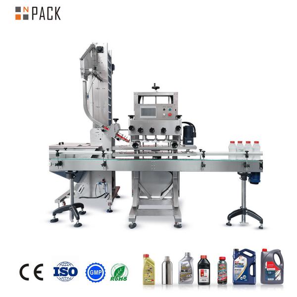 Quality Npack Automatic Pet Plastic Bottle Pump Cap Hand Soap Capping Machines With Cap Elevator for sale
