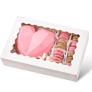 Windowed Rectangle Bakery Box Transparent Display Packaging for Macarons
