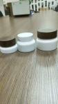 Buy cheap White Porcelain Cosmetics Packaging Cream Glass Jar with wooden overcap from wholesalers