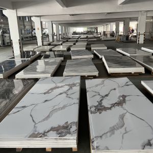 Buy cheap Long Side Click and Glue Installation PVC Marble Sheet Board for Hotel House Decoration from wholesalers