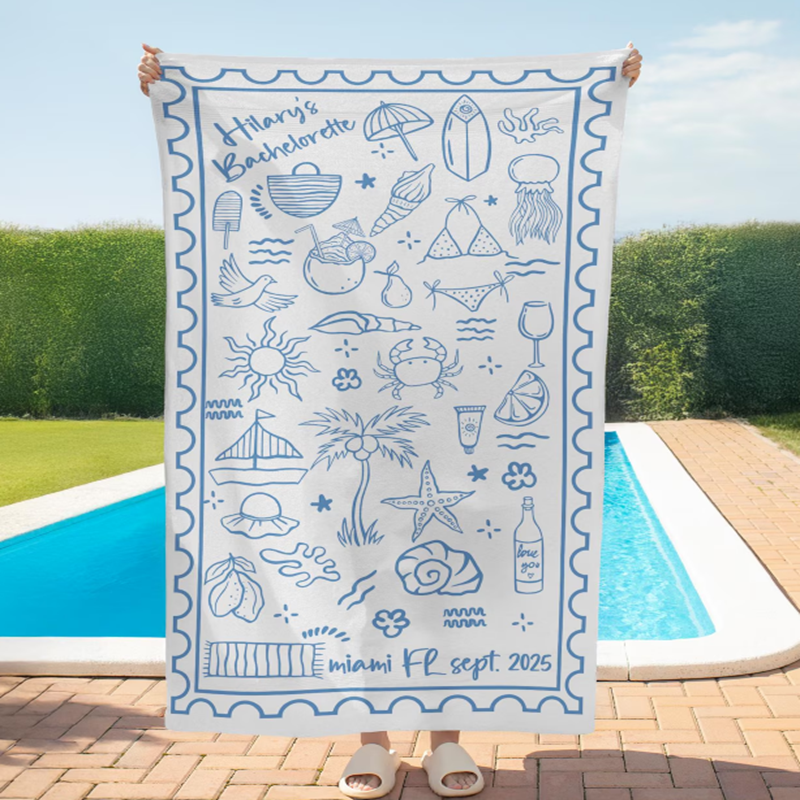 200gsm Quick-Dry Beach Towel with Fast Drying Technology and Good Absorbency for