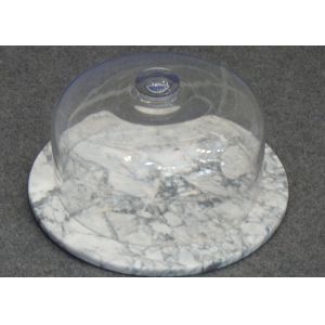 Buy cheap Round Marble Cake Stand With Dome , Glass Marble Cake Plate Transparent from wholesalers