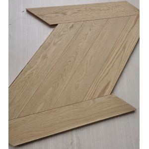 Buy cheap Invisible Lacquered Natural Oak Chevron Parquet Flooring To France from wholesalers