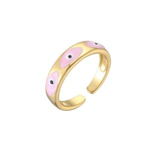 Buy cheap Enamel Evil Eye Ring Gold Plated from wholesalers