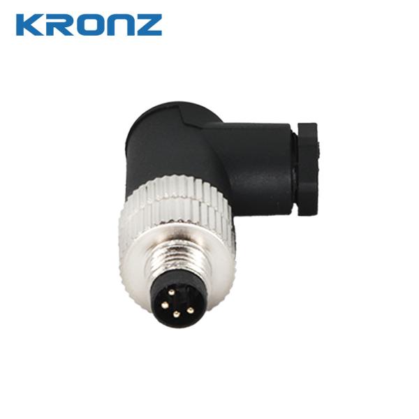 Quality M8 Field-Wireable Assembly Connector IP67 4 Pin A-Coding Male Angled Sensor Connector for sale