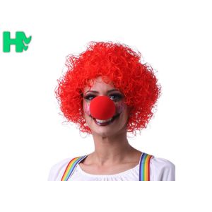 Buy cheap Kinky Curly Red Color Clown Synthetic Cosplay Wigs Explosive Head Style For Football Fans from wholesalers