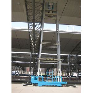 22 M Aluminum Alloy One Man Lift Motor Driven Blue For Window Cleaning