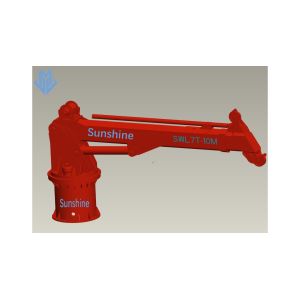 10t10m Electric Hydraulic Telescopic Boom Marine Crane For Offshore Support