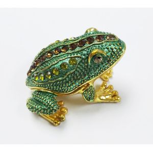 Buy cheap New design reinstone enamel Jiraffe frog pewter jewelry box metal pewter frog pewter jewelry box from wholesalers