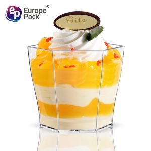 New style high quality transparent disposable plastic 60ml hexagon cup